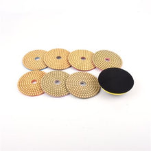 Load image into Gallery viewer, 8PC DIAMOND WET / DRY POLISHING PADS WITH ADAPTER