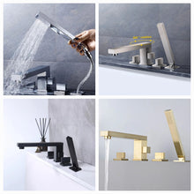 Load image into Gallery viewer, Bathtub Mounted Faucet with Pull Out Hand Held Spray