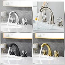 Load image into Gallery viewer, Widespread Faucet Crystal 2-Handle Bathroom Faucet with 3 Holes