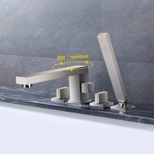 Load image into Gallery viewer, Bathtub Mounted Faucet with Pull Out Hand Held Spray