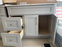 Load image into Gallery viewer, 42'' Solid Wood Vanity with Quartz Countertop - White/Grey