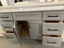 Load image into Gallery viewer, 54'' Solid Wood Vanity with Quartz Countertop - White/Grey