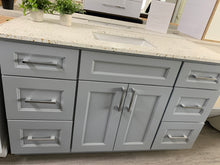 Load image into Gallery viewer, 60" Solid Wood Vanity With Quartz Countertop Single Sink White/Grey