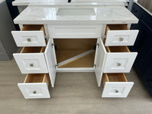 Load image into Gallery viewer, 48'' Solid Wood Vanity with Quartz Countertop - White/Grey