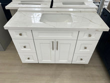 Load image into Gallery viewer, 48'' Solid Wood Vanity with Quartz Countertop - White/Grey