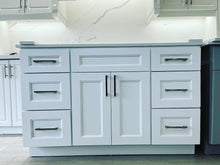 Load image into Gallery viewer, 54'' Solid Wood Vanity with Quartz Countertop - White/Grey