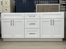 Load image into Gallery viewer, 72" Solid Wood Vanity With Quartz Countertop Double Sink -- White/Grey