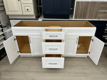 Load image into Gallery viewer, 72" Solid Wood Vanity With Quartz Countertop Double Sink -- White/Grey