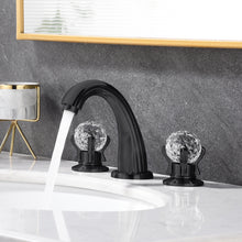 Load image into Gallery viewer, Widespread Faucet Crystal 2-Handle Bathroom Faucet with 3 Holes