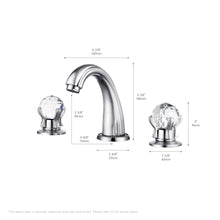 Load image into Gallery viewer, Widespread Faucet Crystal 2-Handle Bathroom Faucet with 3 Holes