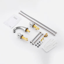 Load image into Gallery viewer, Widespread Faucet Crystal 2-Handle Bathroom Faucet with 3 Holes