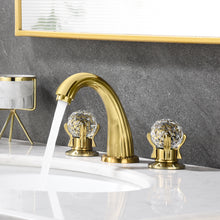 Load image into Gallery viewer, Widespread Faucet Crystal 2-Handle Bathroom Faucet with 3 Holes