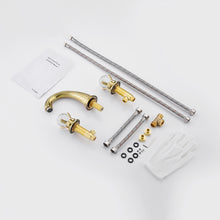 Load image into Gallery viewer, Widespread Faucet Crystal 2-Handle Bathroom Faucet with 3 Holes