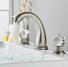 Load image into Gallery viewer, Widespread Faucet Crystal 2-Handle Bathroom Faucet with 3 Holes