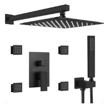 Load image into Gallery viewer, Rainfall Shower Systems with 4 Body Jets Wall Mounted