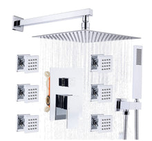 Load image into Gallery viewer, Rainfall Shower Systems with 6 Body Jets Wall Mounted