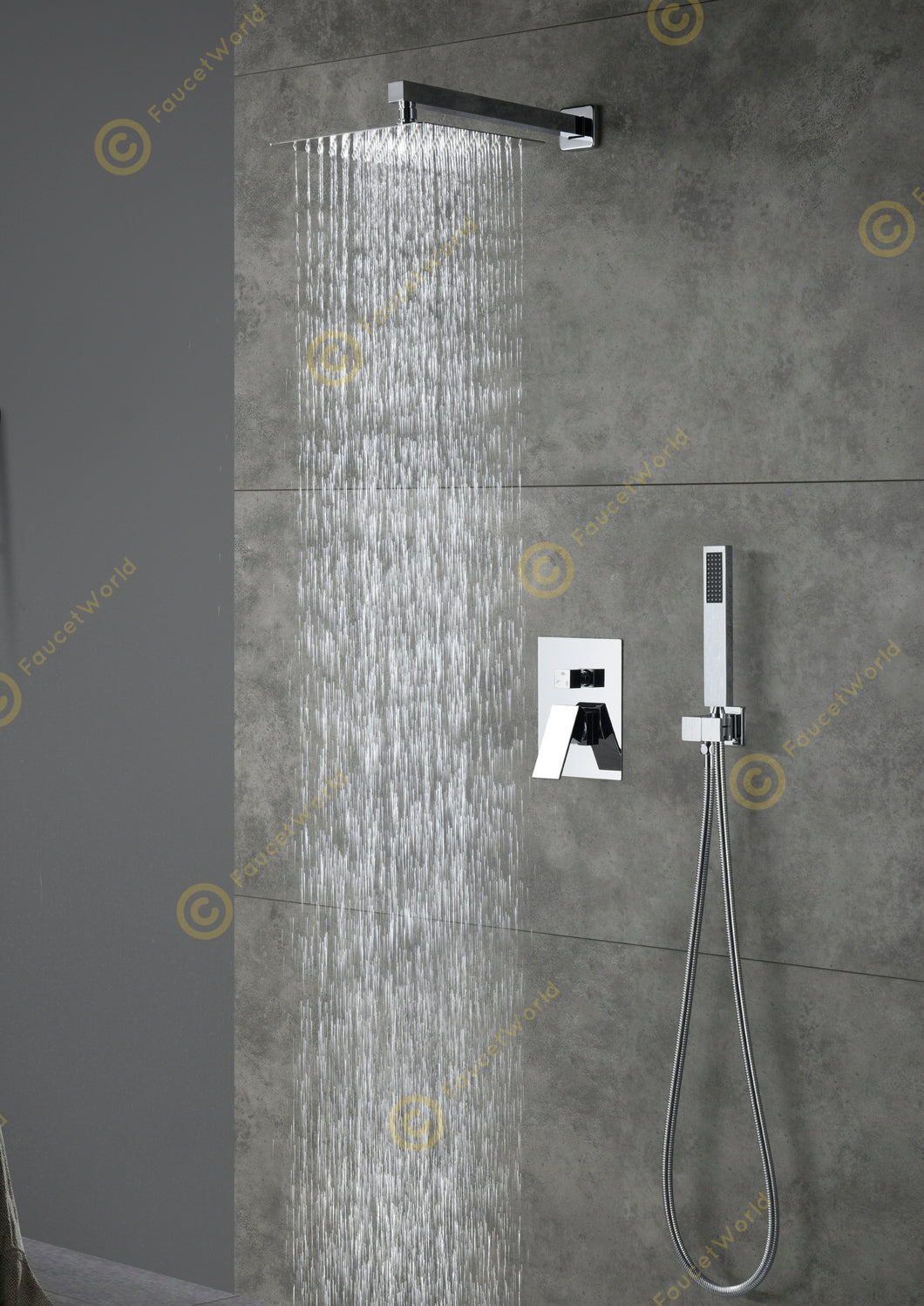 Rainfall 2 Way Shower Systems with Rough-in Valve