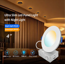 Load image into Gallery viewer, 4" Pot Lights LED with Night Light, Dimmable &amp; 5CCT IC Rated, 10W
