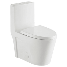 Load image into Gallery viewer, Dual-Flush Elongated One Piece Toilet Bowl - Soft Close Seat with High Efficiency Dual Flush in White
