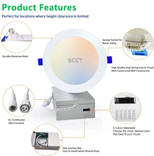 Load image into Gallery viewer, 4" Round Slim Pot Lights Dimmable - 5CCT
