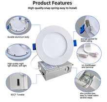 Load image into Gallery viewer, 4" Pot Lights LED with Night Light, Dimmable &amp; 5CCT IC Rated, 10W
