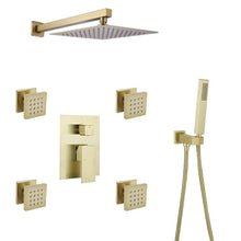 Load image into Gallery viewer, Rainfall Shower Systems with 4 Body Jets Wall Mounted
