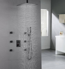 Load image into Gallery viewer, Full Thermostatic Rainfall Shower Sets 6 Body Jets Ceiling Mounted
