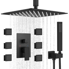 Load image into Gallery viewer, Rainfall Shower Systems with 6 Body Jets Ceiling Mounted
