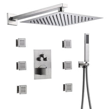 Load image into Gallery viewer, Full Thermostatic Rainfall Shower Sets 6 Body Jets
