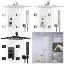 Load image into Gallery viewer, Rainfall Shower Systems with 4 Body Jets Ceiling Mounted
